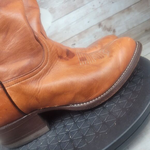Tony Lama 5084 Men Size 7.5 USA Distressed Brown Western Cowboy Boots main image 10